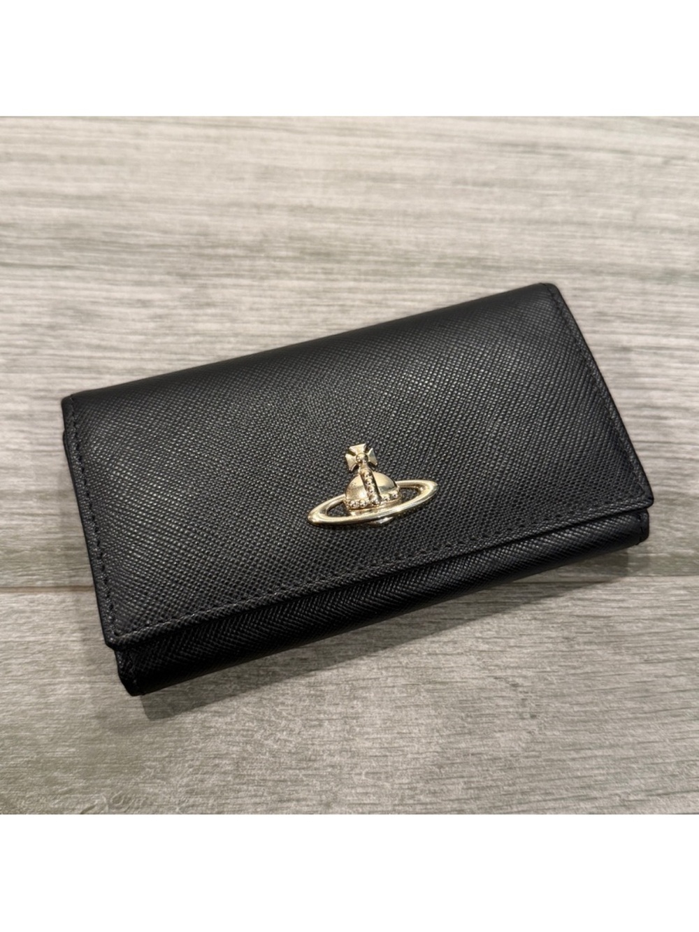 Vivienne Westwood Black Saffiano Leather 6 Key Ring Key Pouch Wallet